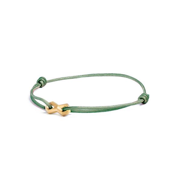 1,5 mm grünes Nylonarmband mit einem Titan-Unendlichkeitszeichen - Infinity Green Gold